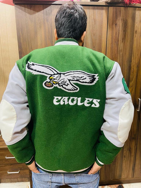 Mitchell & Ness Philadelphia Eagles NWT Princess Diana Varsity Jacket NFL 90's Letterman Jersey REPLICA